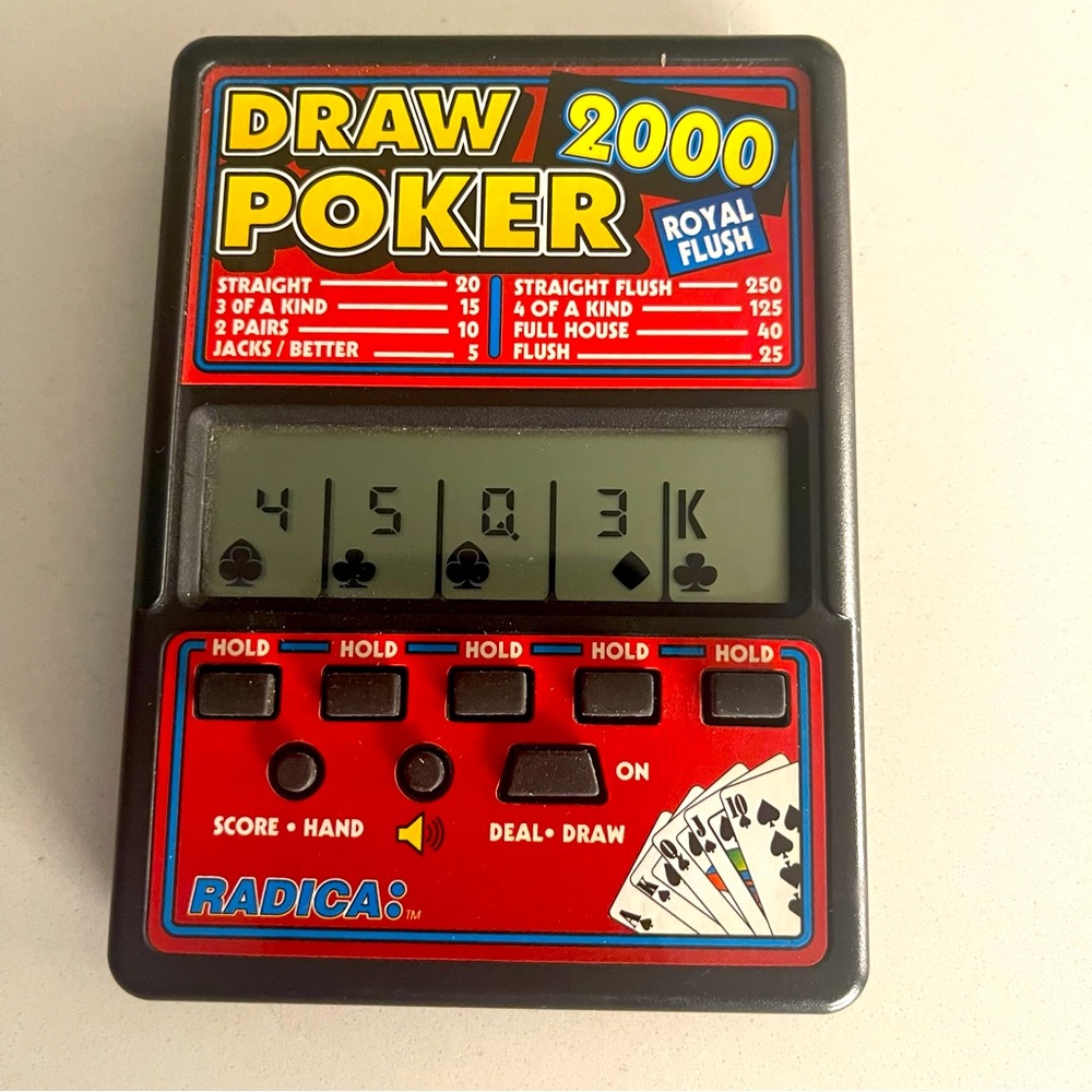 Radica Draw Poker 2000 Handheld Console - Red and Black